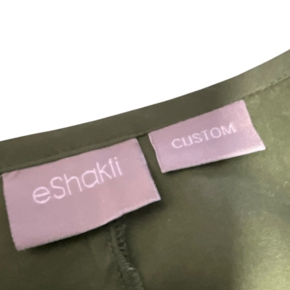 Eshakli Square Neck Green Embroidered Floral Custom Dress - Picture 13 of 16